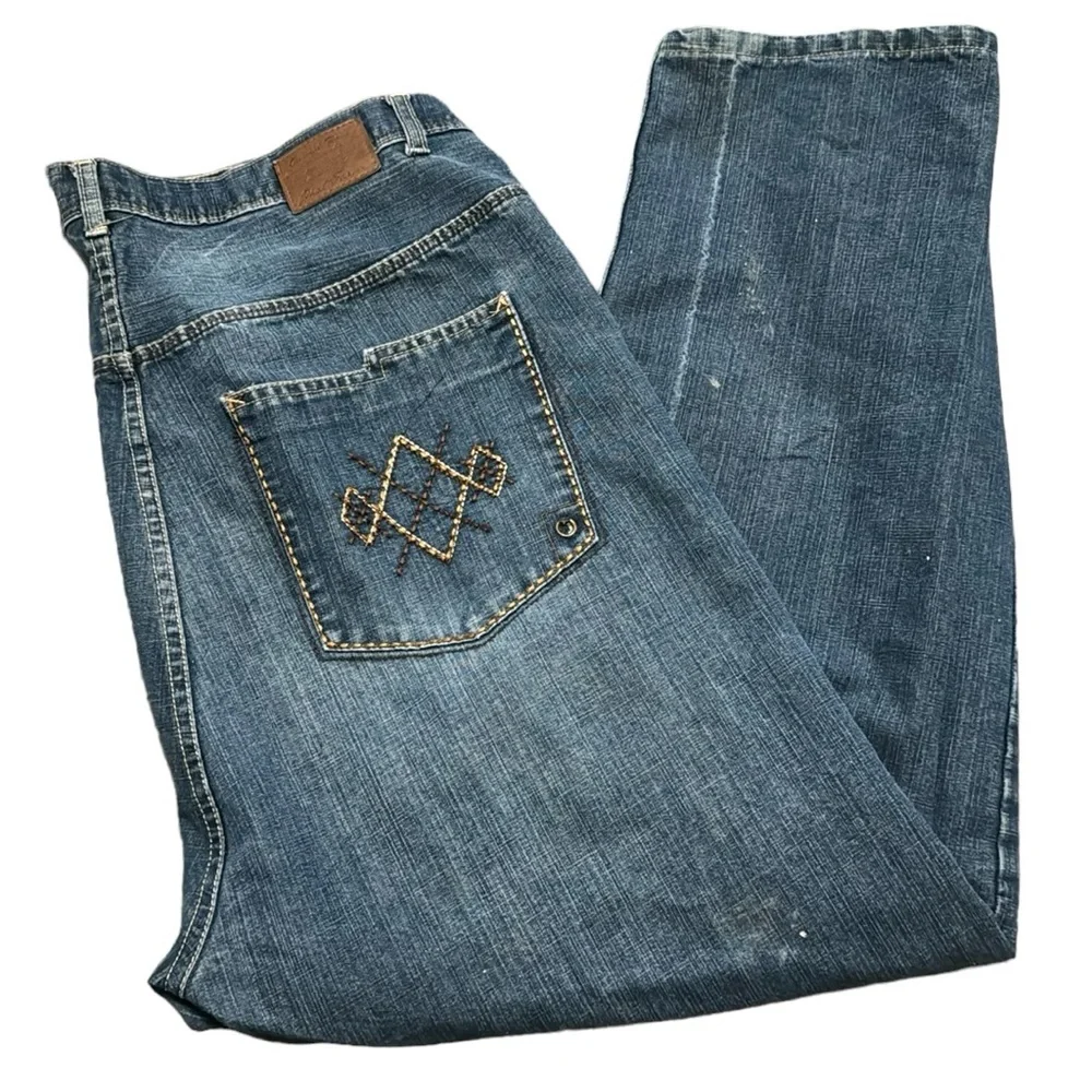 Phat Farm Vintage 90’s Y2K Men’s Baggy Jeans GUC Sz 42” x 32” Med/Dk Wash